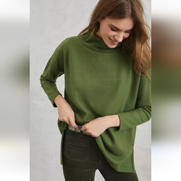 Anthropologie Theresa Tunic Top Green Size Small - Picture 2 of 11